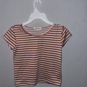 Beautees Girls Striped Short Sleeve Shirt Size 7/8